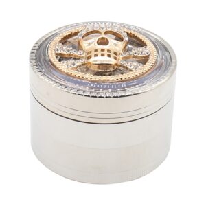Grinder aluminiu Silver Skull 60mm
