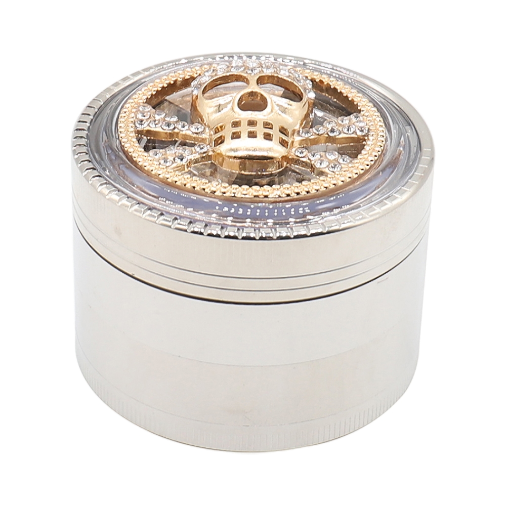 Grinder aluminiu Silver Skull 60mm