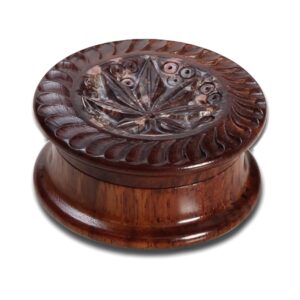 Grinder Rosewood Carved Leaf 40mm