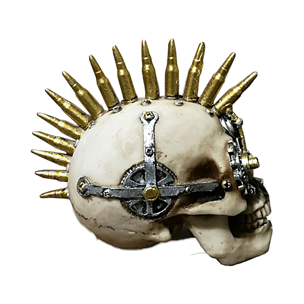 Craniu decorativ din rasina model punk mic