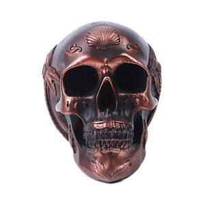 Pusculita craniu decorativ din rasina model bronz