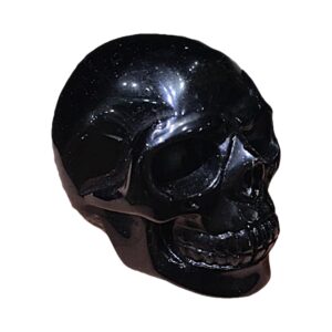 Craniu decorativ din piatra naturala neagra