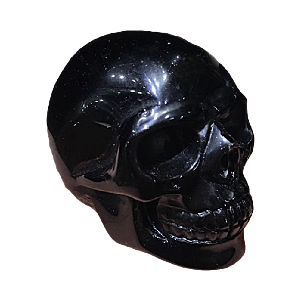 Craniu decorativ din piatra naturala neagra