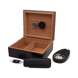 Humidor Set Black for 25 Cigars