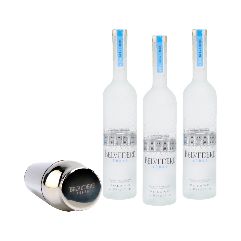 PACHET 3 BELVEDERE 0.7L CU 1 SHAKER METAL