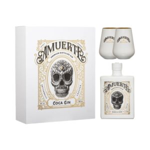 AMUERTE COCA LEAF GIN WHITE EDITION 0.7L 43%, 2 PAHARE